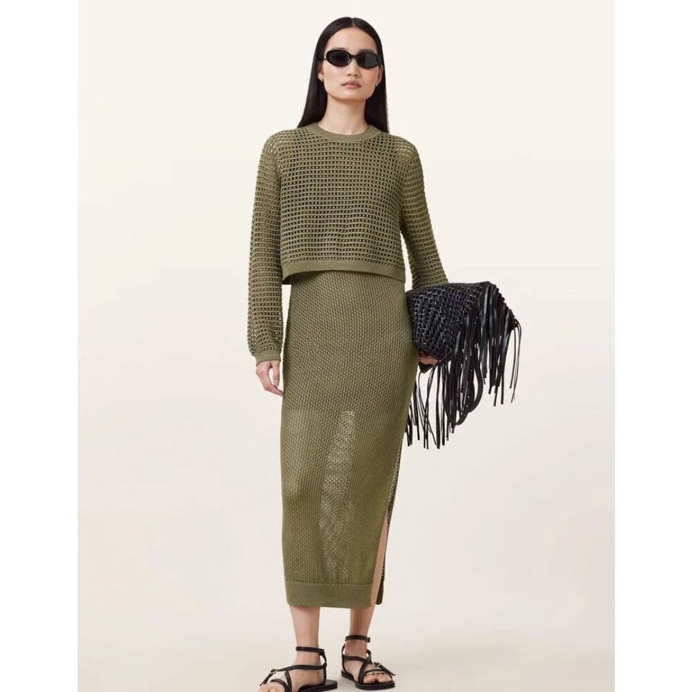 All Saints Miro Open Stitch Maxi 2-1 Dress